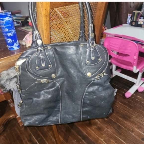 🍂🍁Y2K VERY RARE JUICY COUTURE REAL LEATHER SATCHEL - Picture 3 of 9